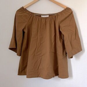 The Meg Shop Boatneck Mustard Blouse